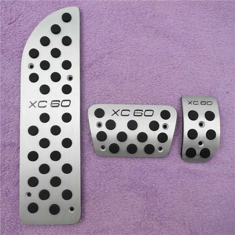 For VOLVO XC60 Accessorie AT Aluminium Accelerator Gas Brake Pedal Foot Rest Pedal Cover Case Protection Decoration