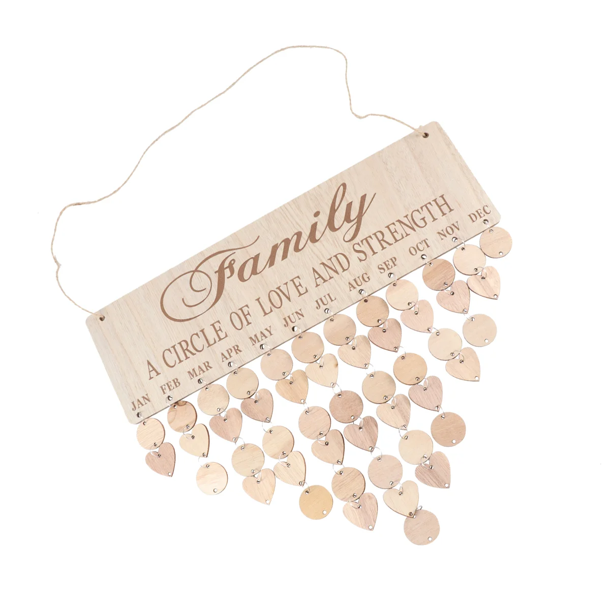 

Family Birthday Reminder Calendar Board: DIY Wooden Hanging Reminder Calender Plaque Sign with Wood Tags for Christmas