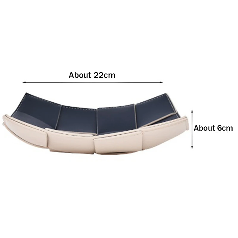 Advanced Sense Woven Leather Tray Porch Key Tray Desktop Remote Control Lipstick Cosmetics Storage Box 4