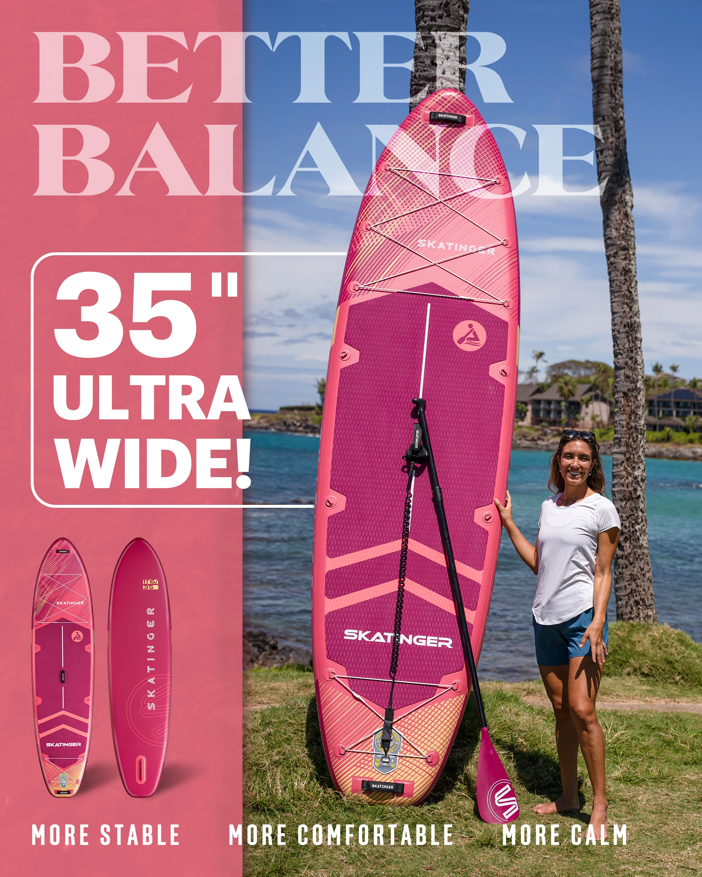 Skatinger Inflatable Paddle Boards 11'x34''x6'' Water Sports For Adults  Stand Up Sup Board Paddling And Fishing Accessories - AliExpress