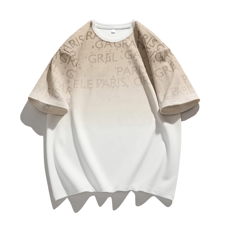 

2024 Spring and Summer New Men's Short Sleeve T-shirt Casual Comfortable Fashion Men's Round Collar Gradient Printing T-shirt