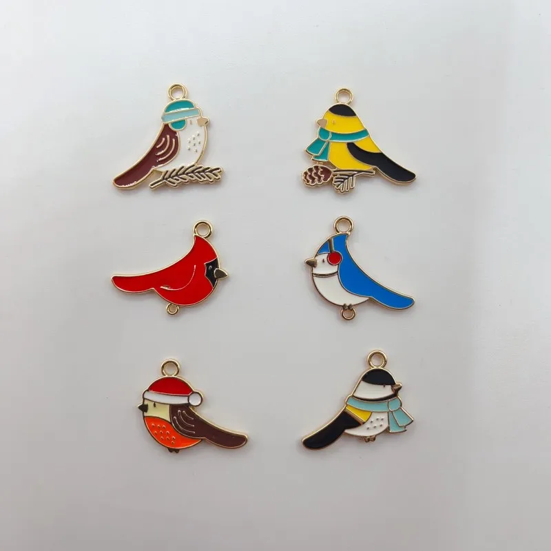 

10pcs Cute Bird Enamel Charms Ornament For DIY Necklace Bracelet Fashion Jewelry Making Findings Accessories