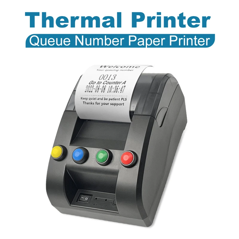 Ticket Dispenser Thermal Printer Paper Roll For Wireless Queue Call Management System Support Change Ticket Text Language wireless calling system