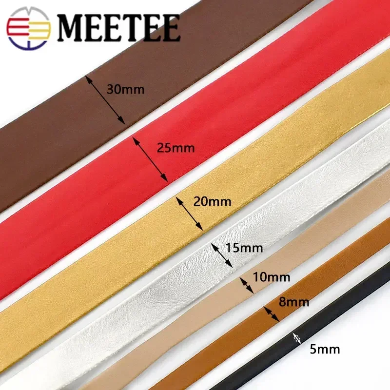 5Meters 5-30mm Synthetic PU Leather Cord Bag Sewing Ribbon Tapes Clothing Bias Binding Decoration Rope DIY Garment Accessories