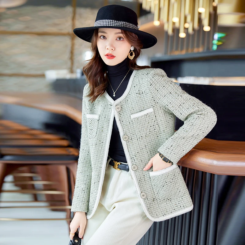 

High-end Elegant Women's Suit Jacket Autumn and Winter 2023 New Office Lady Socialite OL Suit Single-breasted Slim-fit Coat Top