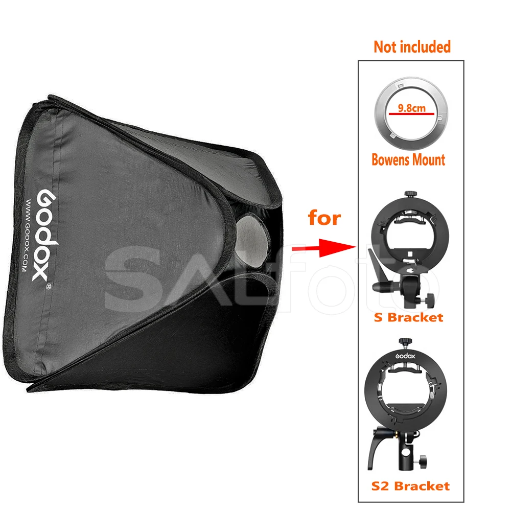 Original Foldable Softbox for Bowens Flash Holder Mount - Multiple Sizes Available