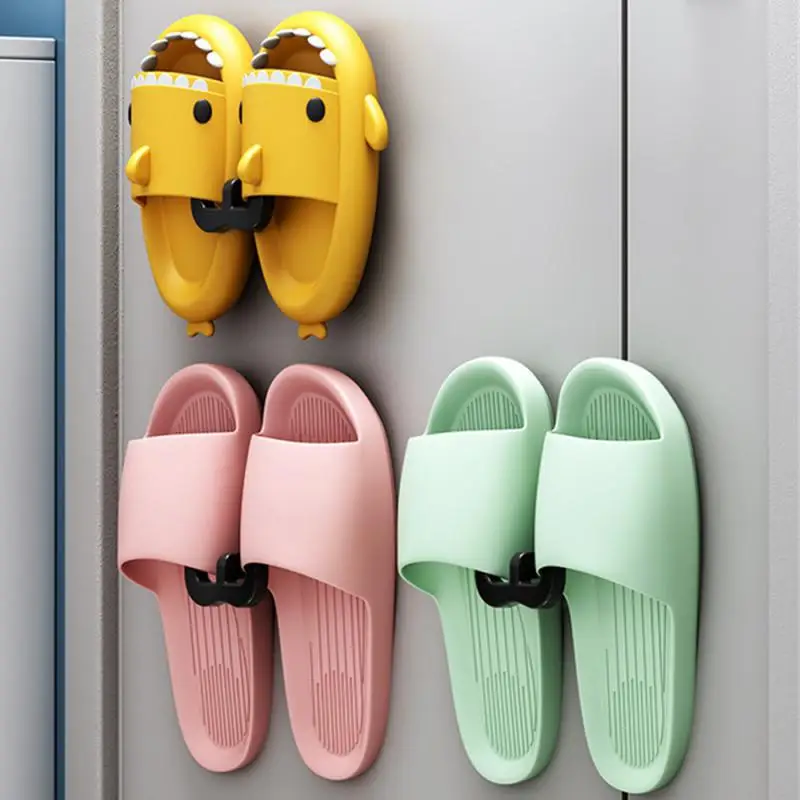 1/2/3 PCS 슬리퍼 랙 욕실 펀치 무료 벽 마운트 화장실 신발 배수 랙 욕실 벽 샌들 랙 스토리지 랙 신발 랙