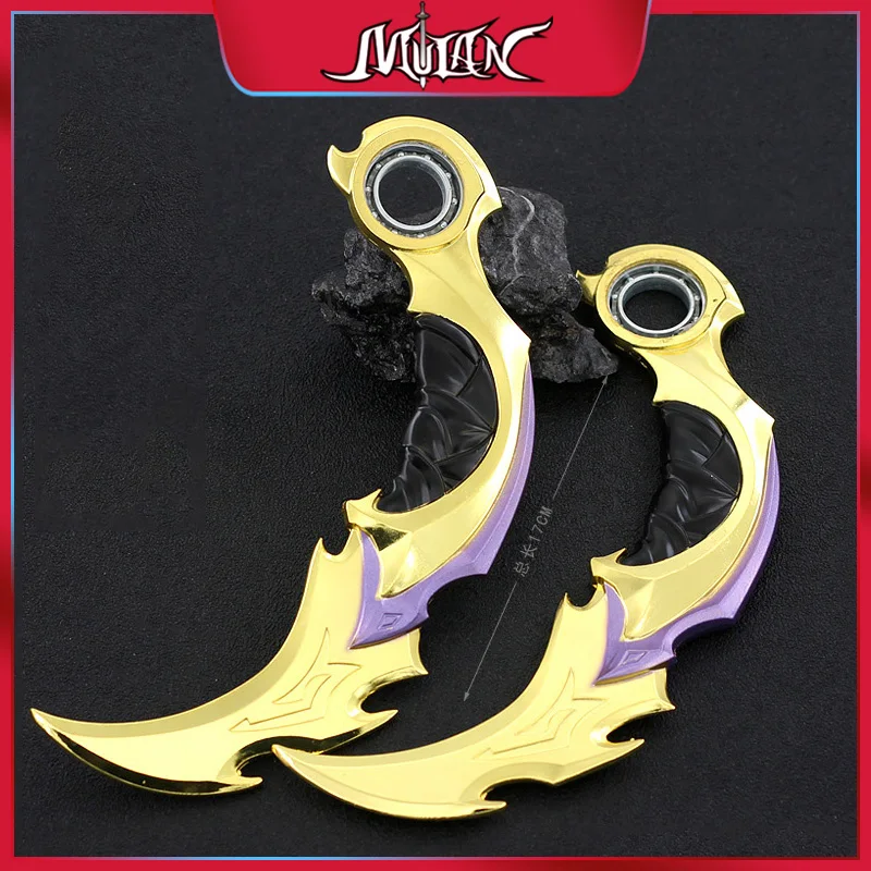 17cm Weighted Edition Valorant Melee Weapon Reaver Karambit Claw Knife Uncut Safe Cosplay Bali Song Toy Knife Holster Gifts Kid