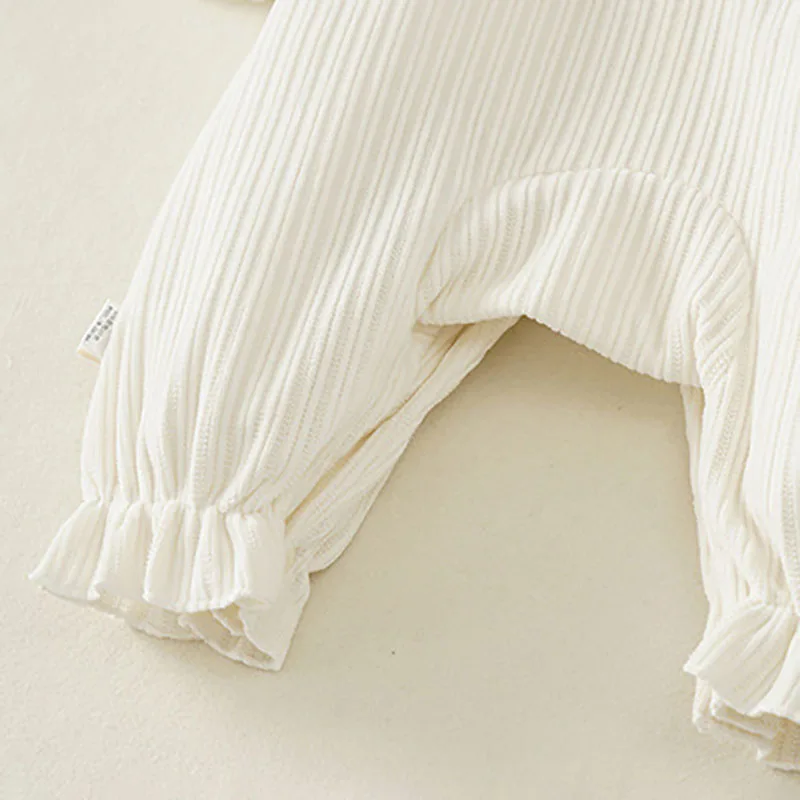 Beige Baby Romper Jumpsuit for Girls Autumn Outwear