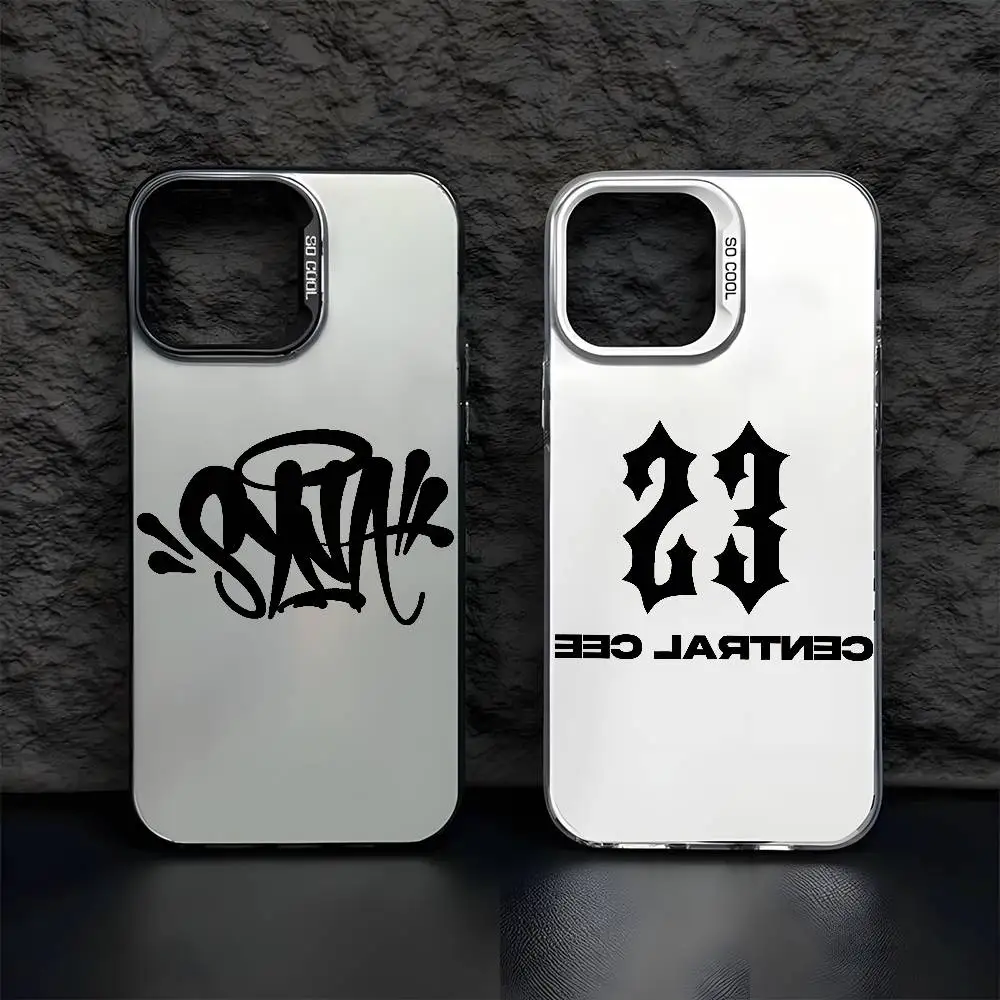 Rapper Singer C-Central Cee Matte Laser Metallic Aurora Phone Case - Black Purple Finish