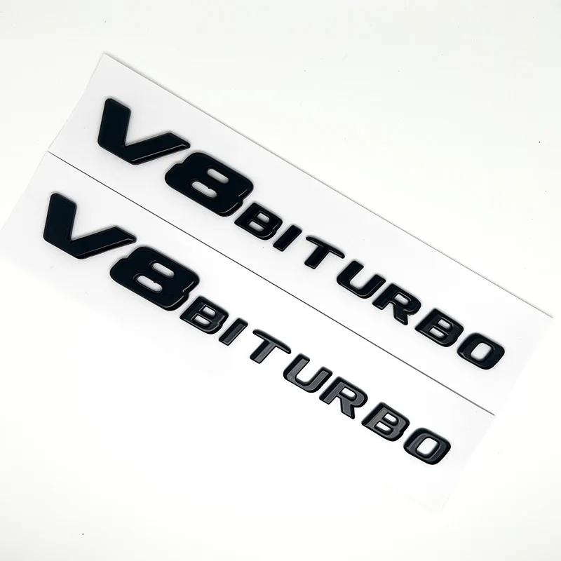3D 블랙 C63S 로고 레터링 V8 BITURBO 배지 자동차 리어 스타 스티커 트렁크 AMG 엠블럼 (메르세데스 벤츠 AMG W205 C205 악세사리용)