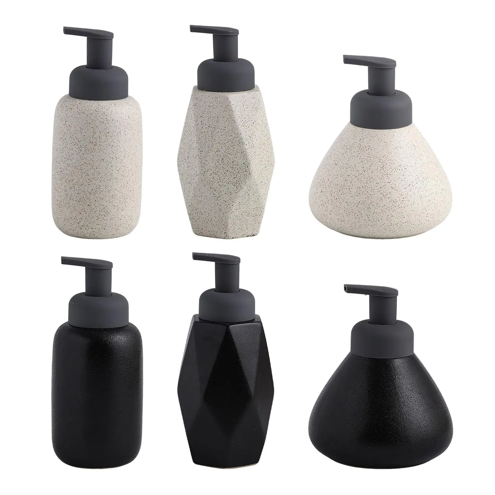 1Pcs Soap Dispenser Ceramic Reusable Manual Liquid Lotion Handwash Container for Countertop