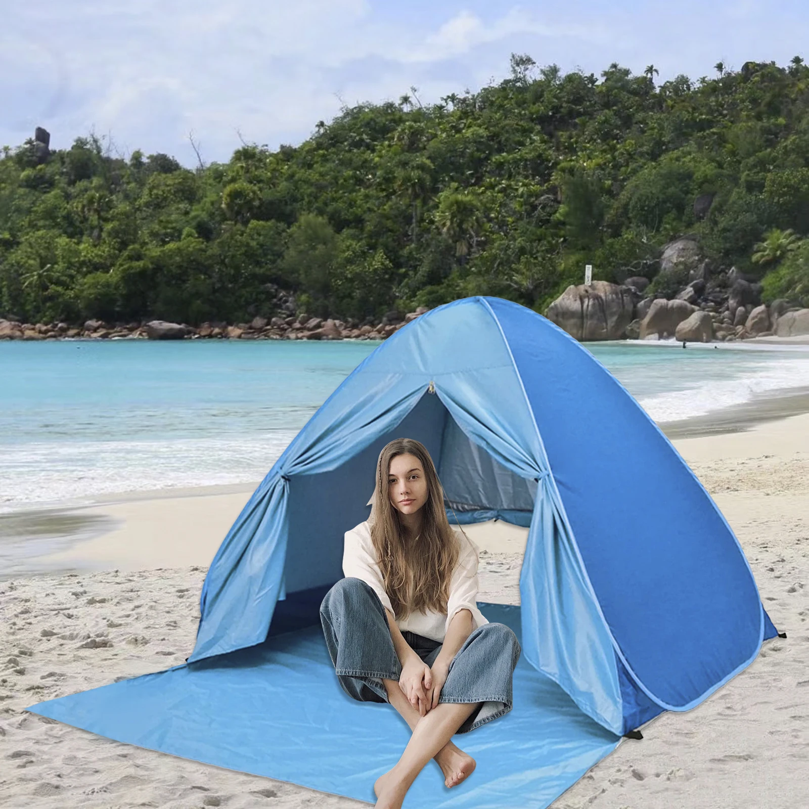 Beach Tent UV Protection Sand Anchors Lightweight Portable Sun Shelter Family Adults camping tent portable tent