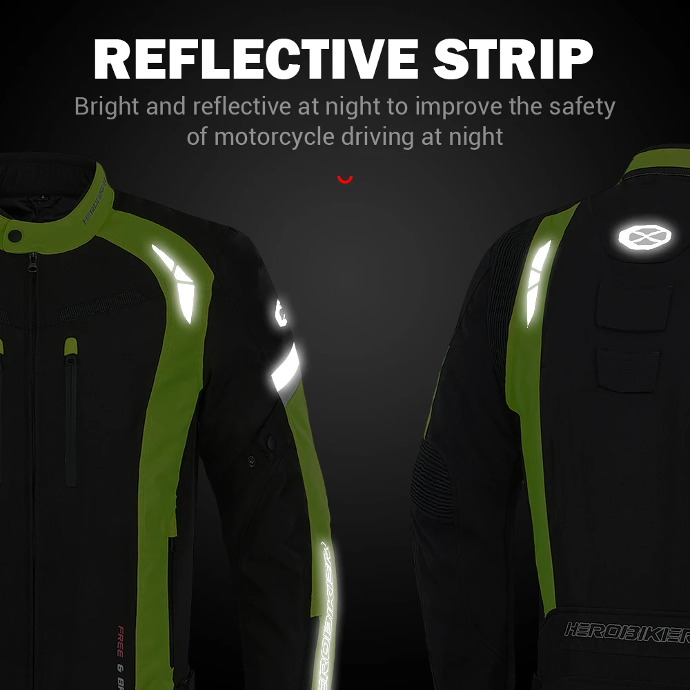 Waterproof Motocross Clothing Wear-Resistant Motorcycle Jacket Anti-Fall Motorcycle Equipment Reflective Men's Biker Coat