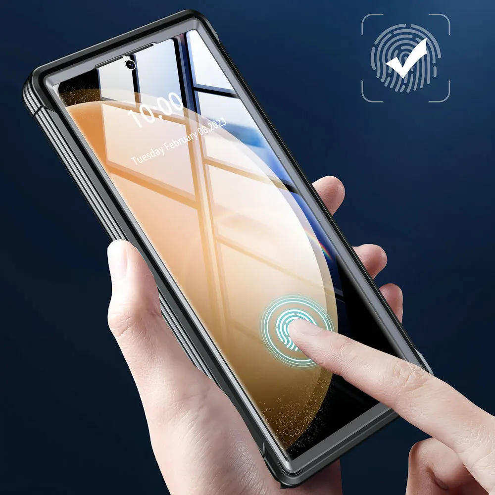 Shockproof Case Bumper Etui for Samsung S24 Ultra S23 S20 360 Protect Back Cover Galaxy S20 Plus S 23 5G Coque S 24 Magsafe Case