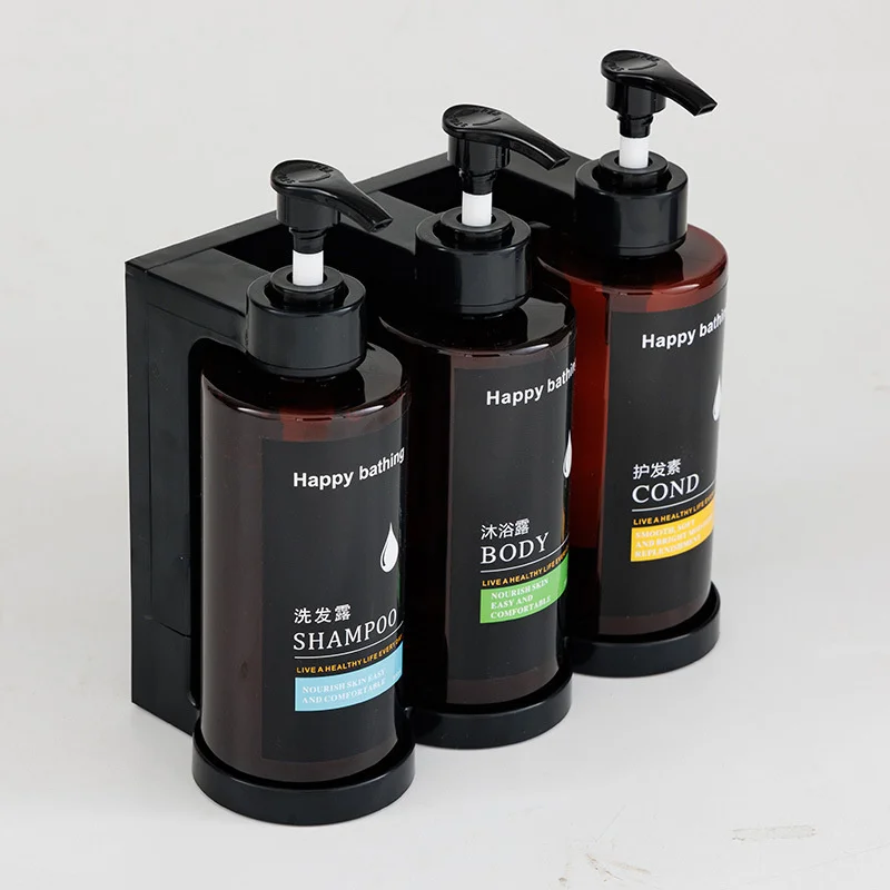 Description Picture 2 of itemHotel Shampoo and Shower Gel Separate Bottles Wall Mounted No Punching Hand Sanitizer Boxes Wall Mounted Manual Soap Dispensers