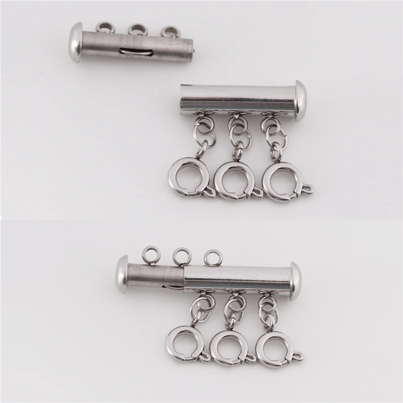 Chiusure a moschettone in acciaio inossidabile a 2/3/4 file connettori magnetici con fibbia a molla per accessori per la creazione di gioielli con bracciale per collana