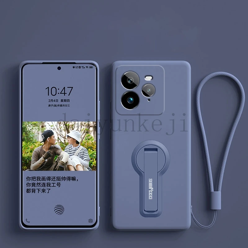 Silicone Soft Protective Phone Case with Bracket and Screen Protector