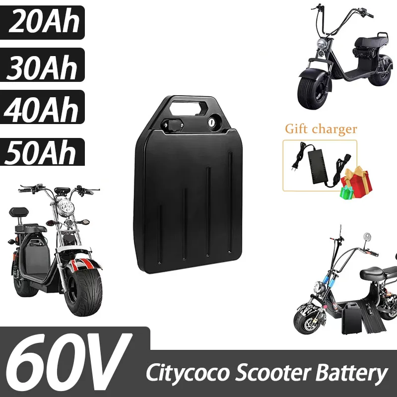

60V20Ah 30Ah 40Ah 50Ah Waterproof Lithium Battery for Electric Motorcycles Suitable for 300W-1800W Citycoco Electric Motorcycles