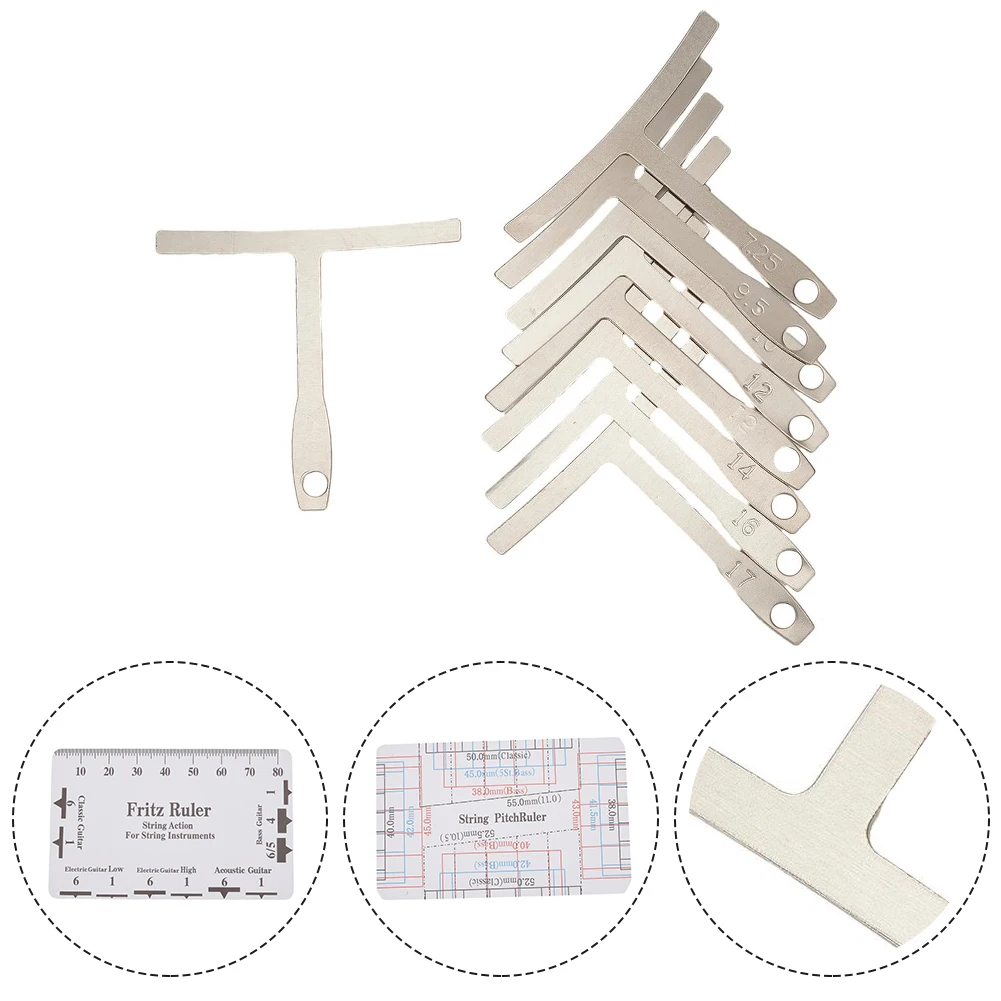 

Luthier Tool Guitar Rulers Silver/White String Height Ruler T-shaped Rulers 7.25Inch-20Inch 3.5 X 2.0 In/8.9 X 5.1 Cm