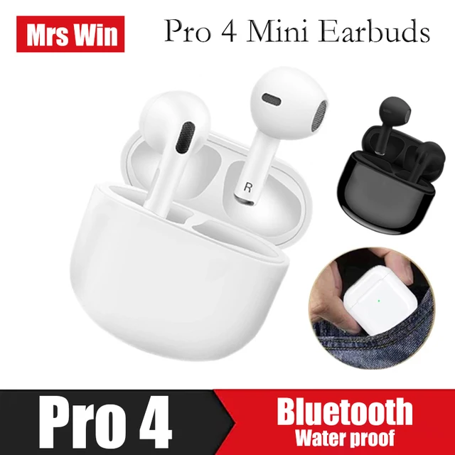Pods Pro 4 Headphones Bluetooth Wireless 9D Stero Bass Pro4 tws Earphones Mini Sport Mikrofonu Headset Għall-Mowbajl Earbud 1