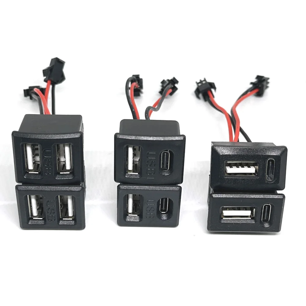 Large current 2 P Double layer USB female base Type c socket a female large-current-2-p-double-layer-usb-female-base-type-c-socket-a-female