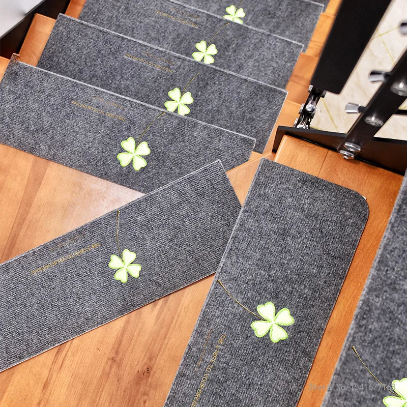 Self-adhesive Floor Mats, Household, Night-lit Stair Stepping Mats, Nordic, Simple, Solid Wood, 1PC