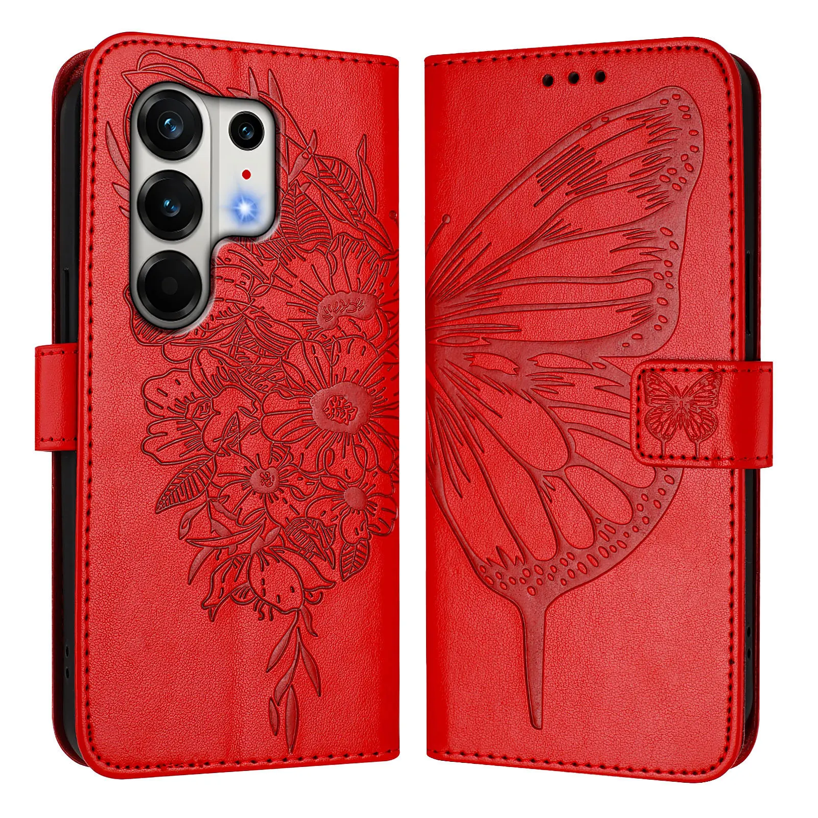 Classic Embossed Leather Phone Wallet Flip Case