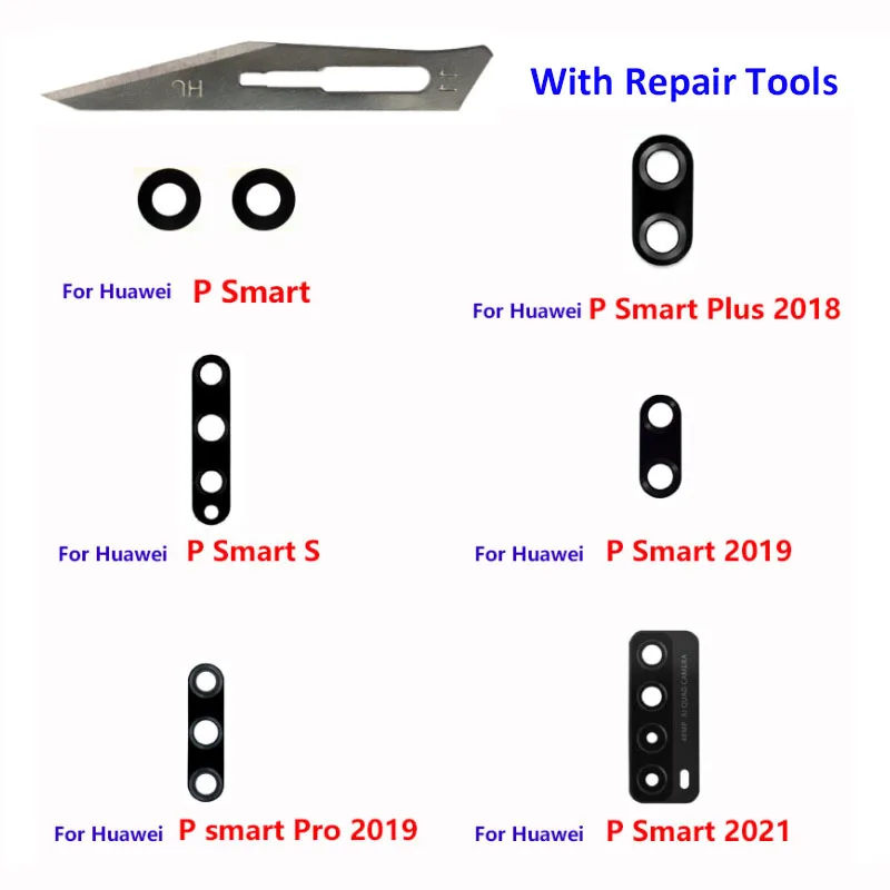 For Huawei P Smart Plus Pro S 2019 2020 2021 Rear Back Camera Glass Lens Cover with Adhesive Sticker