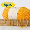 3pcs 148m Chenille Wool Yarn 40g 2mm Golden Velvet Thread Ball Golden Silk Edelweiss Hand Woven DIY Material Doll Pendant Yarn 1