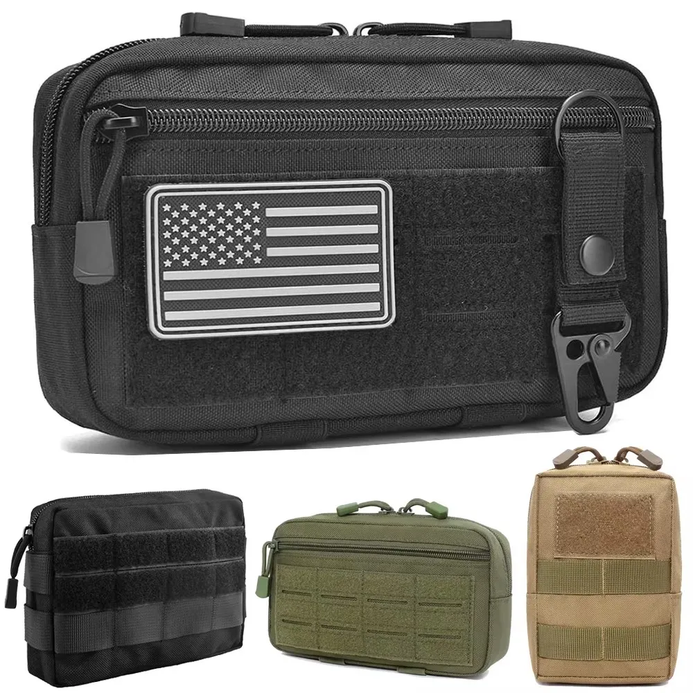 EDC Molle Tactical Pouch Waist Pack Compact Utility Pouches Waist Belt Bag Medical Bags Phone Case Outdoor Hunting Accessories