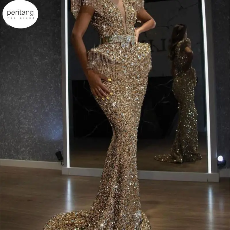 

Party Dress Women Spring Autumn Sexy Tassel Sequin Dresses Sleeveless O-neck Slim Banquet Dinner Ladies Long Dress Female