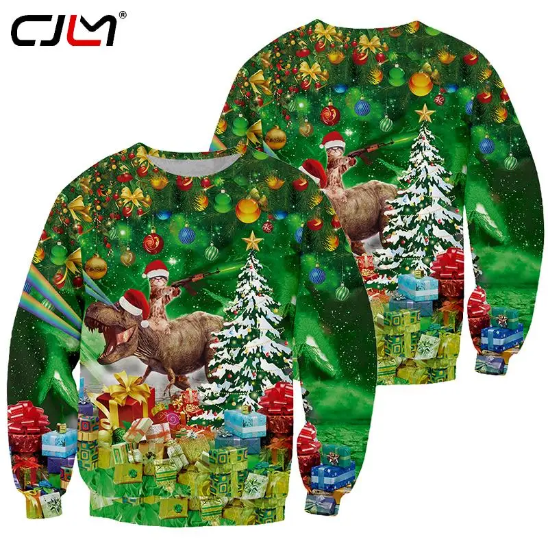 

CJLM 3D Printing Crewneck Men/women Autumn Winter Lovely Kitty Sweatshirt Dropshipping Starry Sky Christmas Style Streetwear