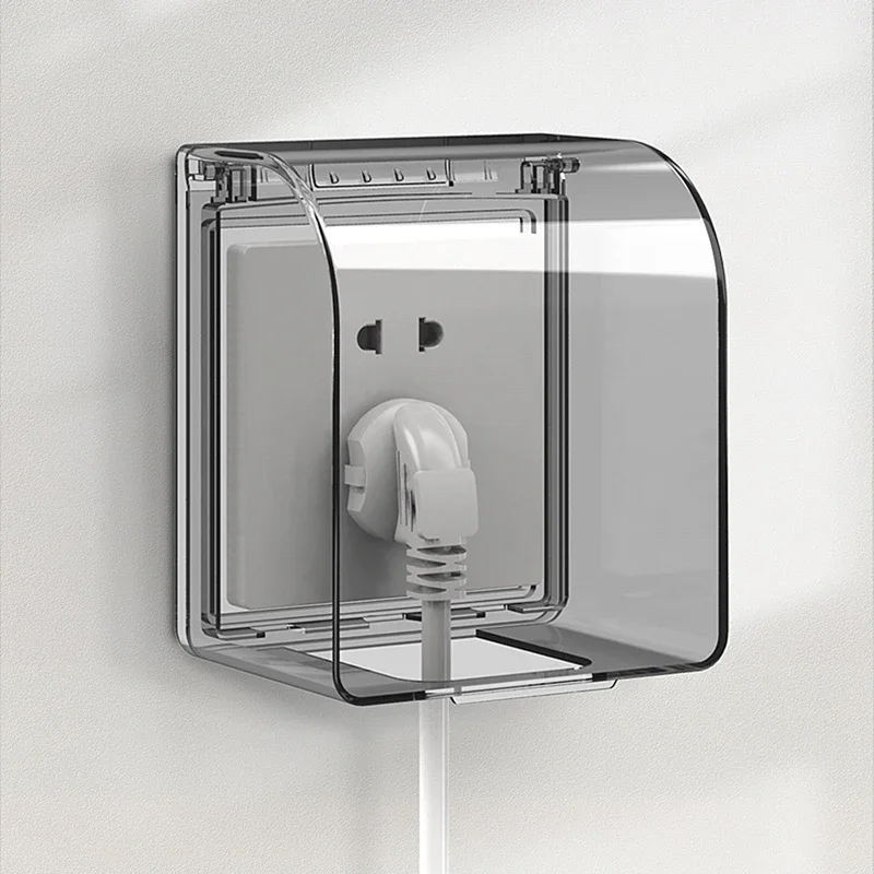 Electrical Power Socket socket protective cover electrical sockets 86 Type Wall Socket Waterproof Box Heightened Self Adhesive Electric Plug Cover Splash Box Sockets Switch Button Protection