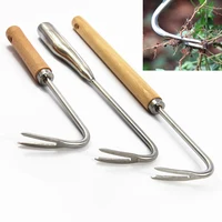 1PC Long Wood Handle Stainless Steel Garden Weeder Hand Weeding Removal Cutter Puller Tools Multifunction Weeder Transplant 2