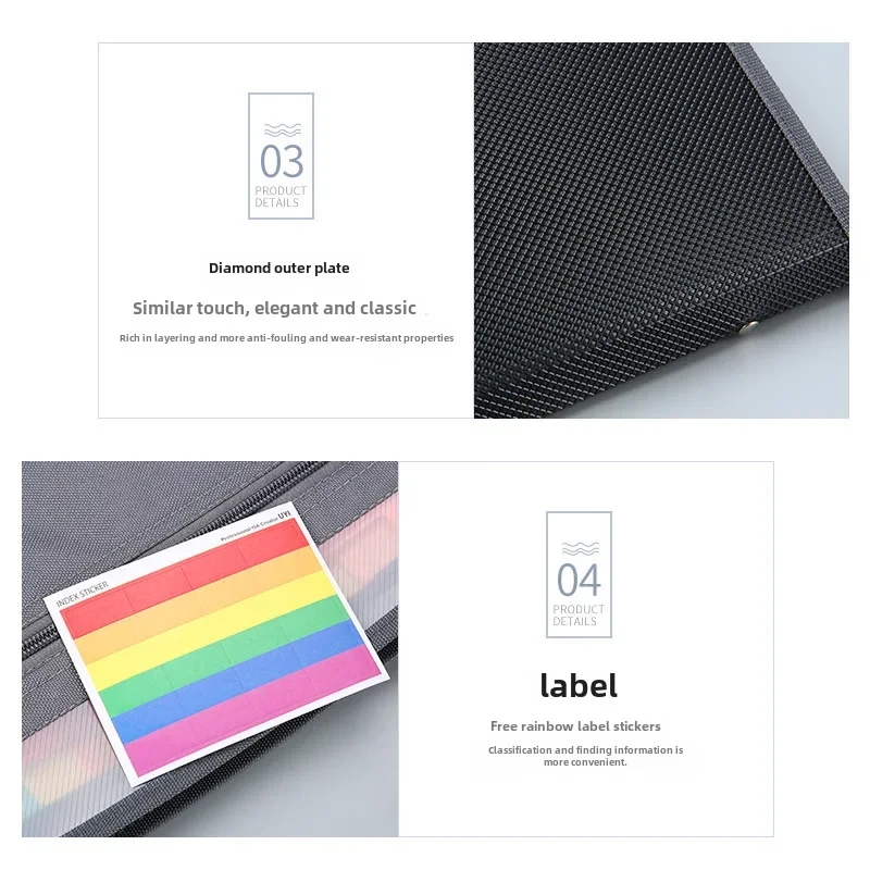 A4 Size Double Zip Expanding File Folder 13 Layers Large Capacity Student Test Paper Storage Bag Office Document Organizer file folder,file bag