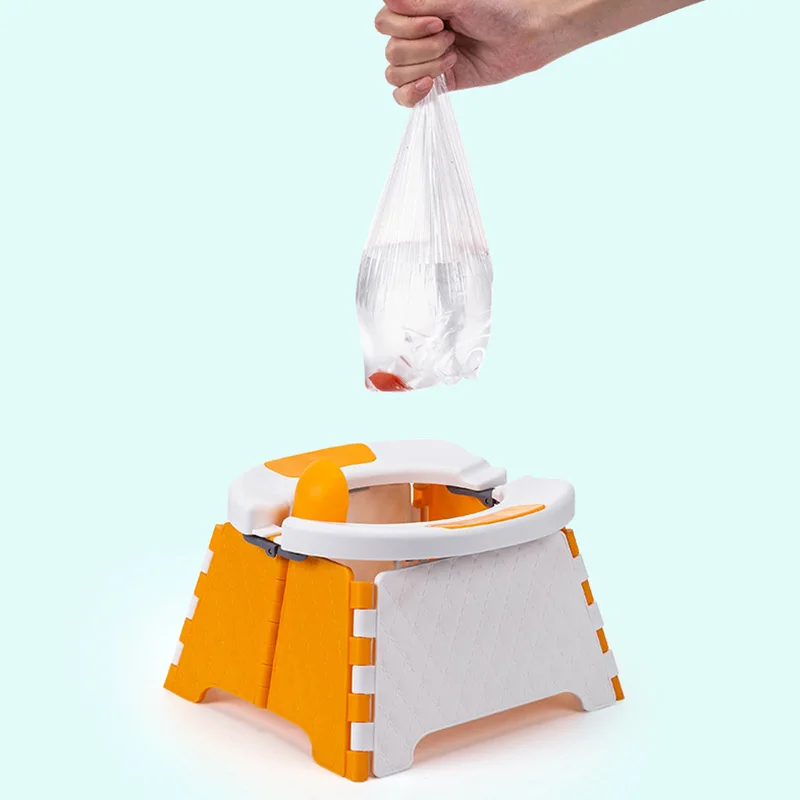 Portable Potty Child New Children's Outdoor Travel Foldable Portable Car Small Toilet with Cleaning Bag Baby Potty Training Seat 5