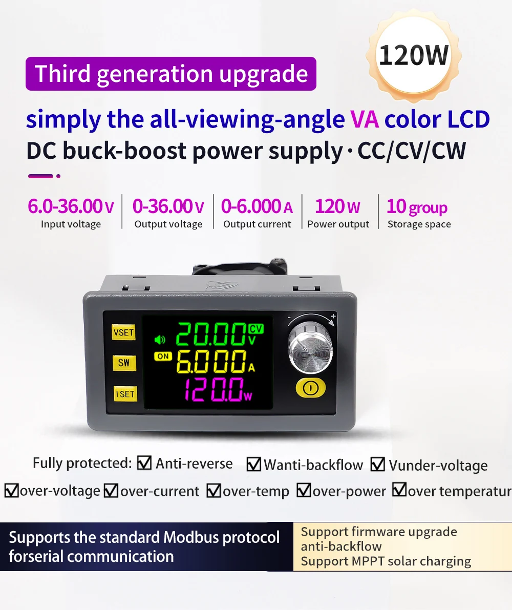 SK60 SK120 DC Buck Boost Converter CNC Adjustable Regulated Laboratory Power Supply Constant Voltage Current Solar Charge Module