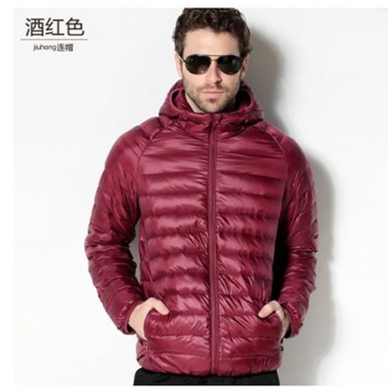 Ultra Light Autumn Winter Fashion Brand Duck Down Jacket Men Hooded Waterproof Streetwear Feather Coat Warm