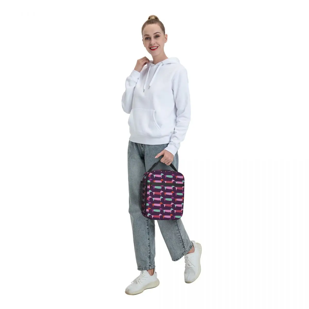 Dachshund Sausage Florals Insulated Lunch Bag for Work School Dackel Dog Lover Puppy Resuable Thermal Cooler Lunch Box Women Kid