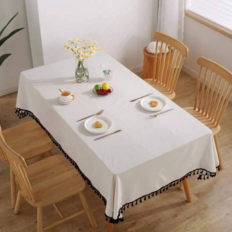 

Pure color cotton linen tablecloth minimalist wind tablecloth tablecloth