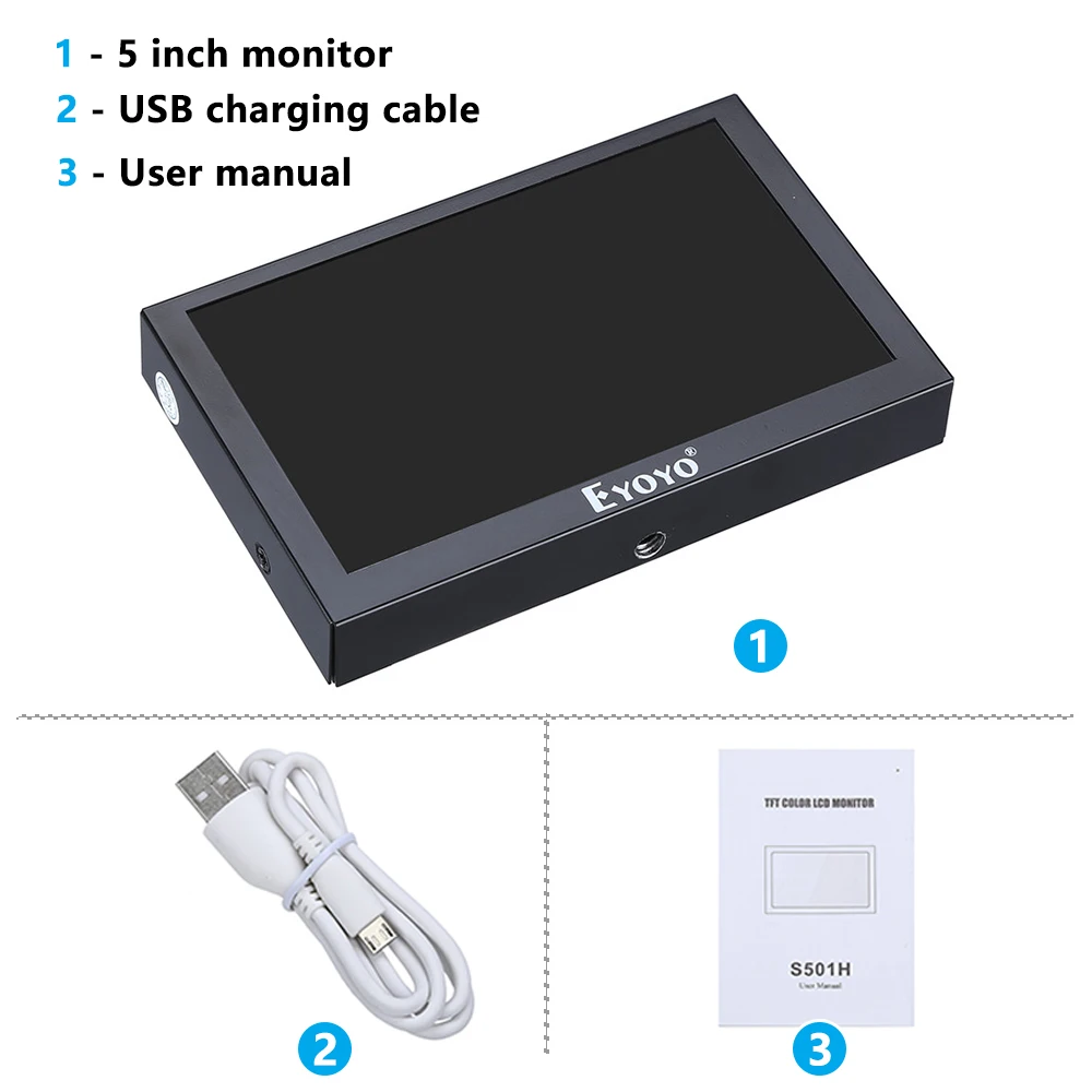 Eyoyo-Mini HDMI Gaming Monitor, Retrovisor Do Carro,