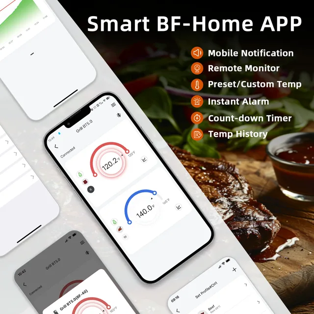 Wireless Bluetooth Meat Thermometer – 6 Probe Digital BBQ Kitchen Thermometer 5
