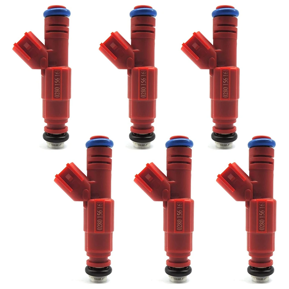 6PCS Car Fuel Injectors Nozzle 0280156161 3S4G AB 812 12128 for Jeep Cherokee Liberty Wrangler