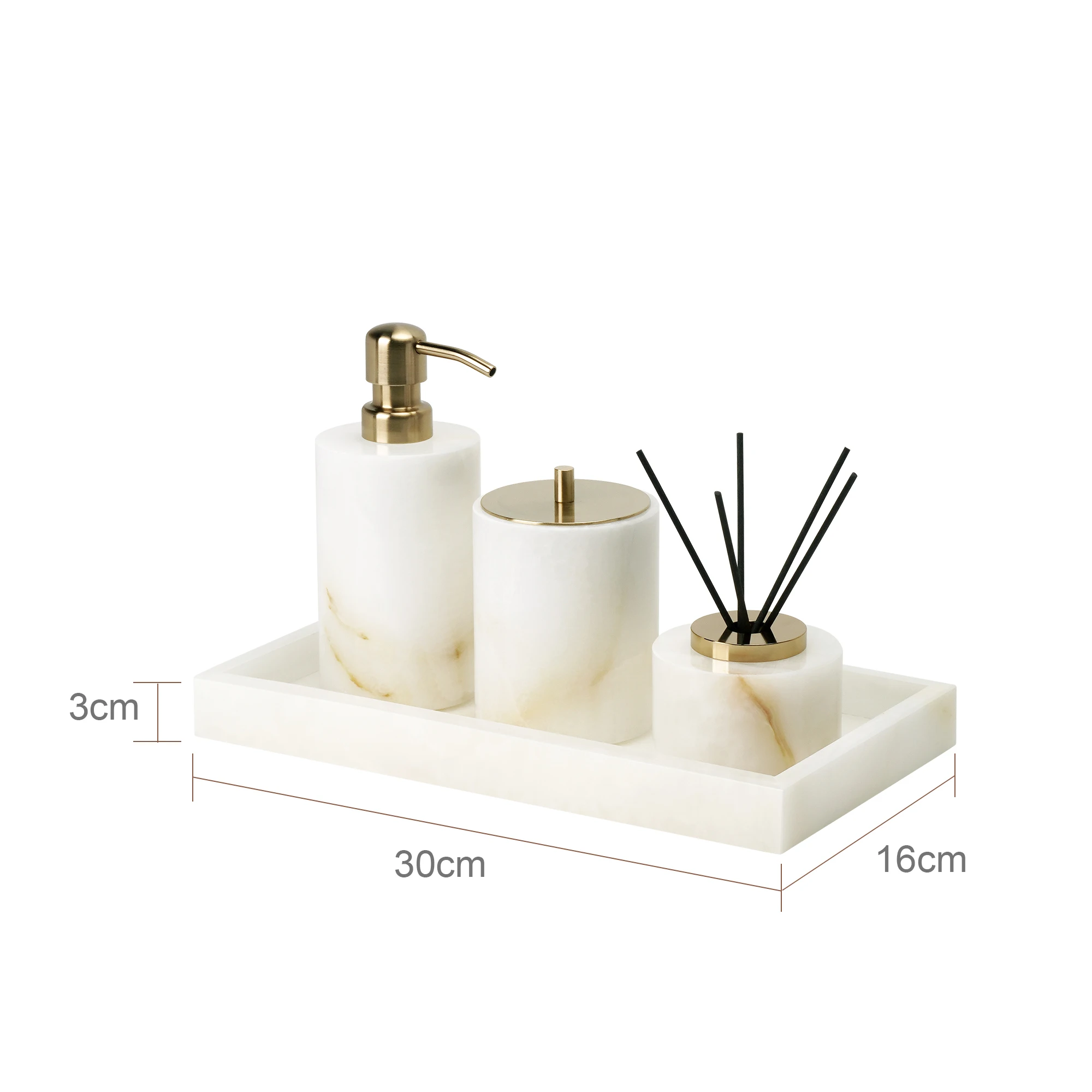 Toothbrush holder and cup in marble