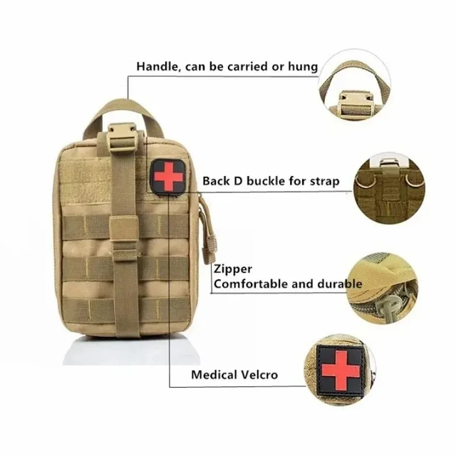 Tactical First Aid Kits Medical Bag Emergency Outdoor Hunting Car Camping Molle Survival Tool EDC Pouch Organizer 2