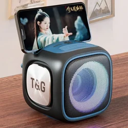 Portable caixa de som Column FM Radio TF Audio Bluetooth Speaker Outdoor Wireless Subwoofer LED Soundbox Type-c Port Mini