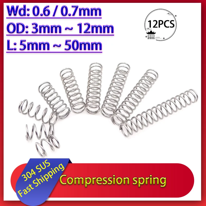 

10Pcs Wire Diameter 0.6mm/0.7mm 304 Stainless Steel Compression Spring Y-shaped Shock Absorption Return Spring Customizable