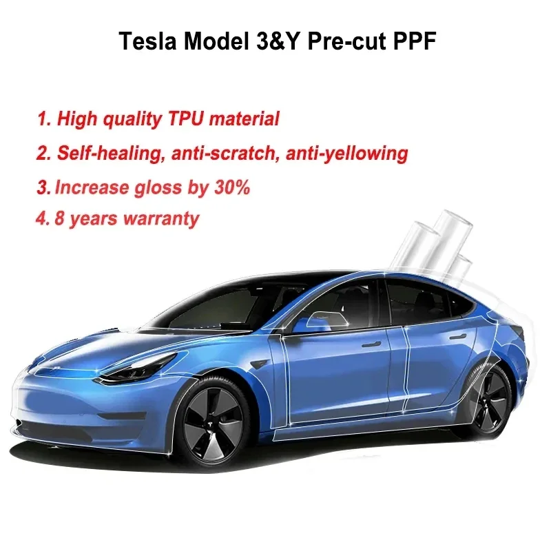 

ZHUAIYA Car Body TPU Paint Protection Film Sticker Self Healing PPF 8mil For Tesla Model 3 Y S X 2016-2023