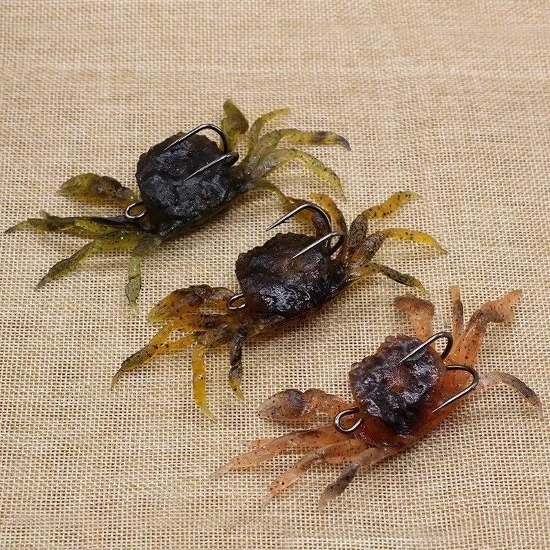 

10 см/34г, 3D крючок, краб, Luya, Мягкая приманка, подходящая для морской рыбалки, лодки для лова, длинный забрасыватель, Морская рыбалка, желтая приманка